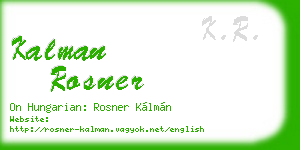 kalman rosner business card