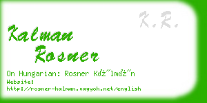 kalman rosner business card